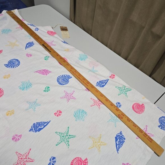 Escape by Habitat Shell Print Dress L Cotton Pockets Travel Beach Coastal Fit - Picture 11 of 12